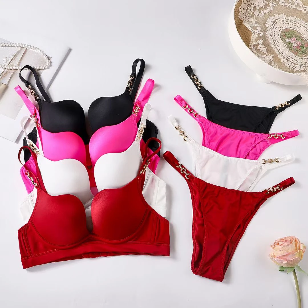 聚拢美背蕾丝性感一片式舒适文胸小胸无插片红色大码前扣2027