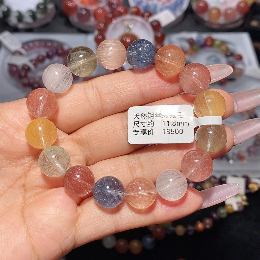 水晶手链未镶嵌钢丝彩兔毛