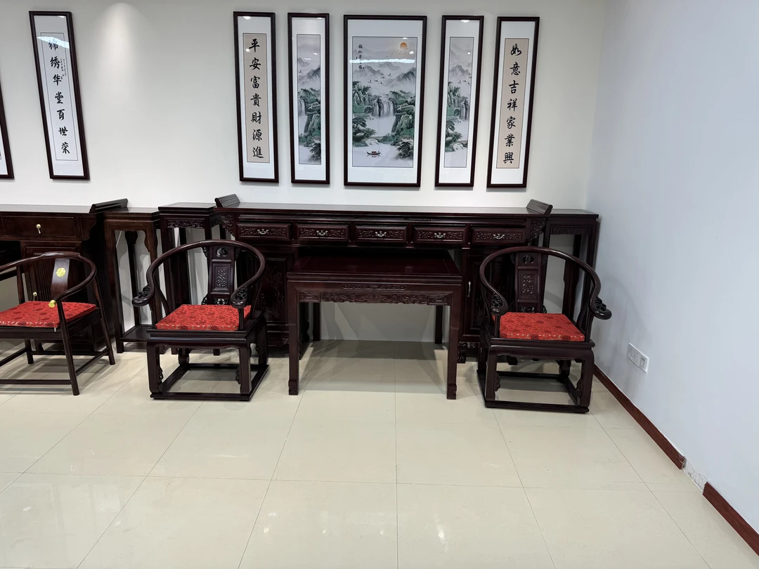 6-8 专属链接 新古典中堂三件套八仙桌皇宫椅组合