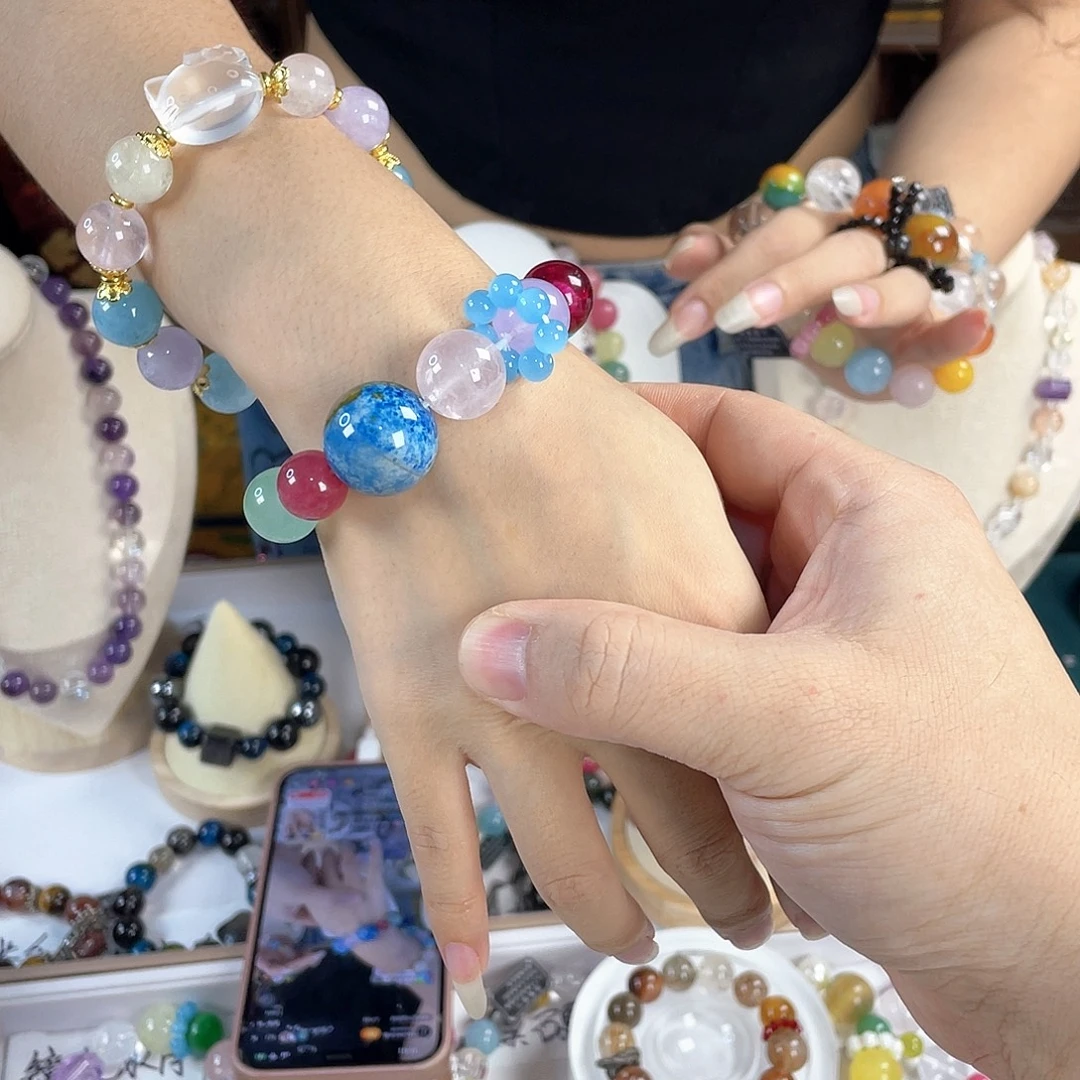 银S925镀金镶嵌手链水晶