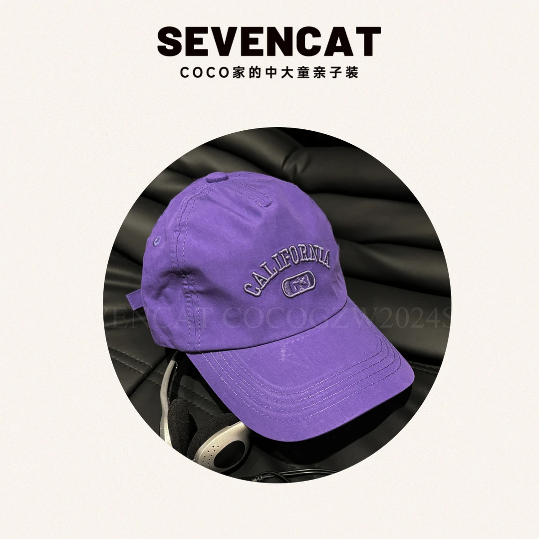 【可妈2024春款】中大童亲子刺绣美式潮流鸭舌帽可调节