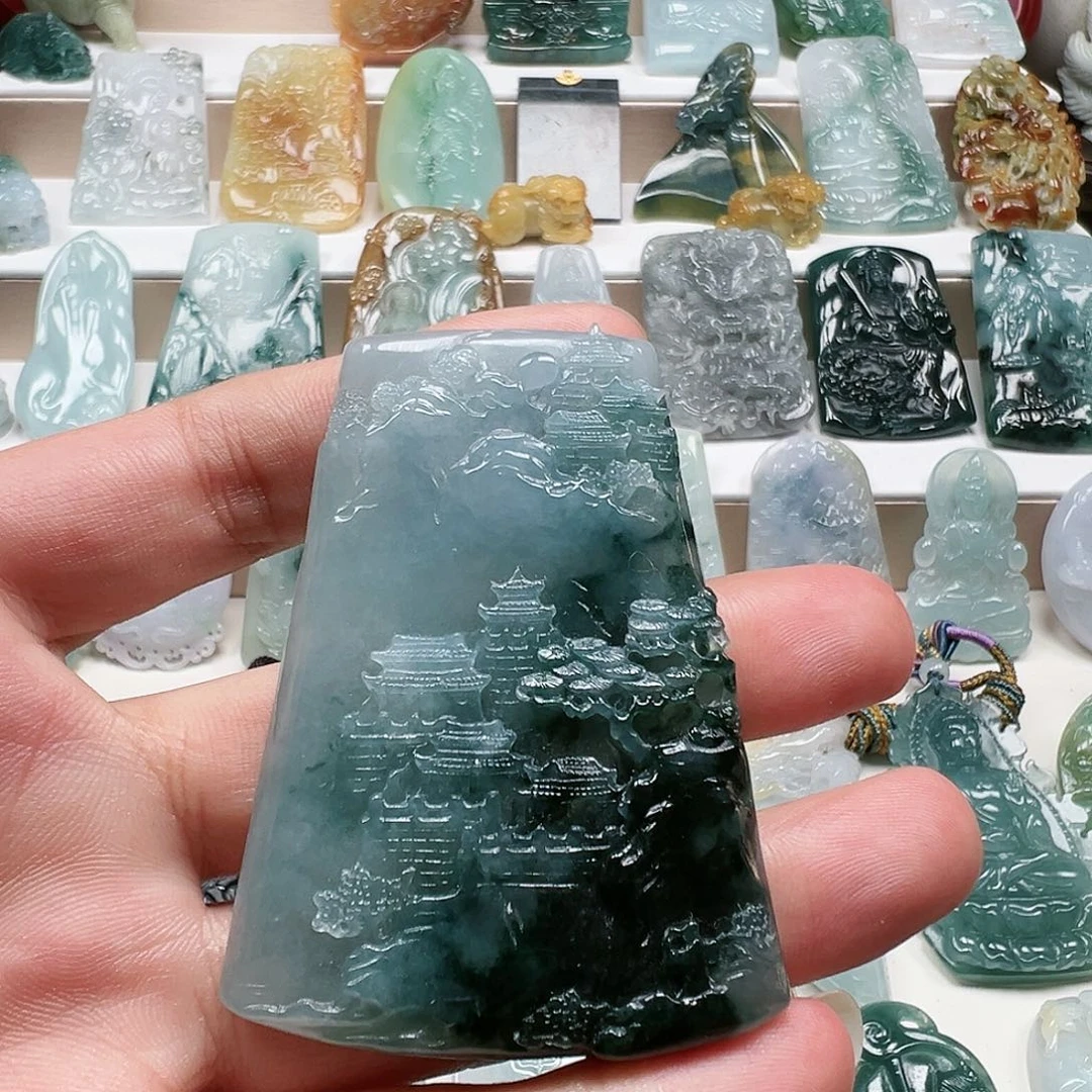 翡翠未镶嵌颈饰天然