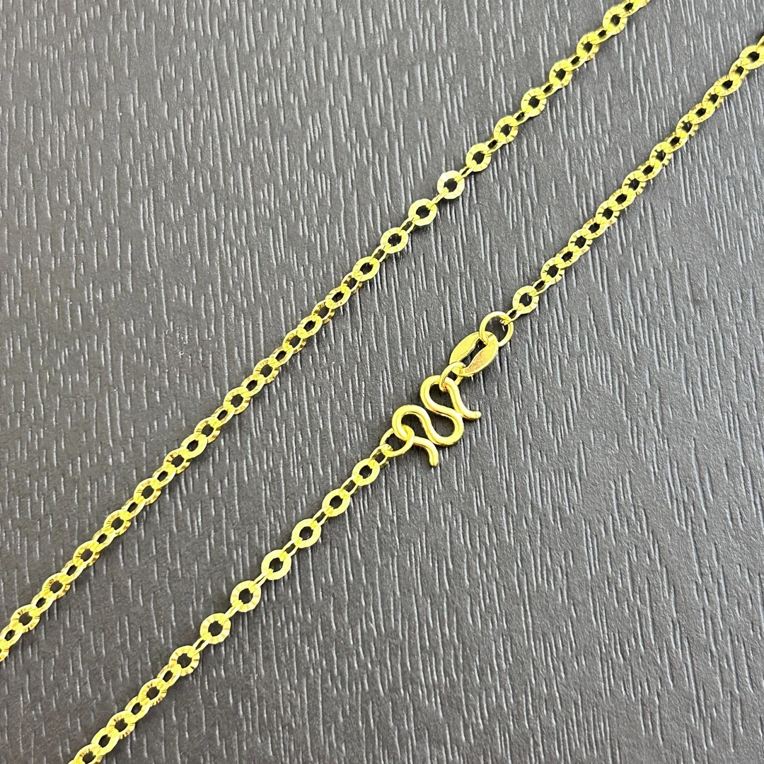 【店长专享】足金999 精工5G车花O字项链ZBHJX207 克重多退少补