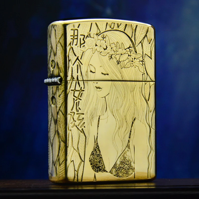 ZORRO佐罗黄铜那个女孩煤油打火机精雕限量情人节【需自配油】
