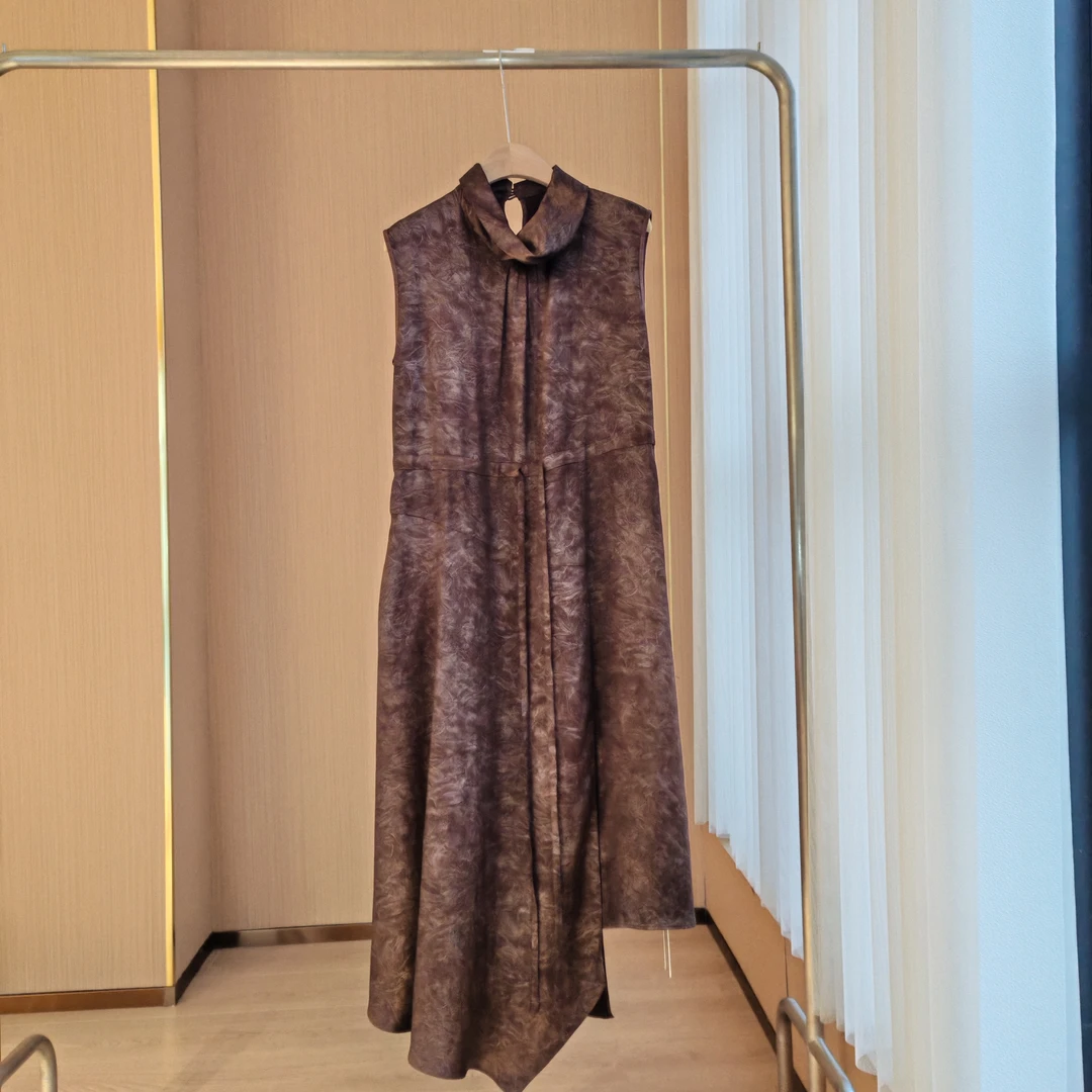 果缎新款国风醋酸连衣裙 MJCYJ-645