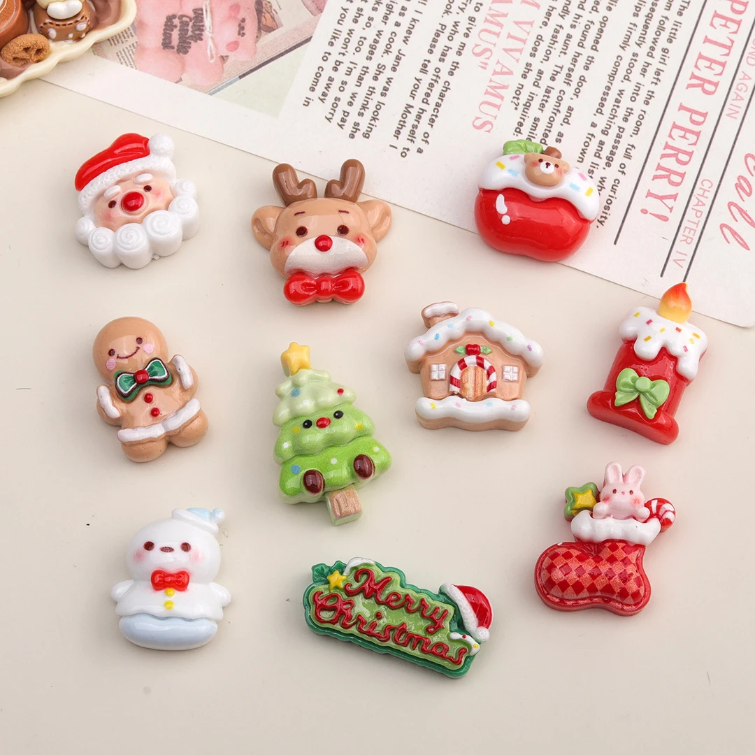 卡通姜饼人圣诞树雪人3D立体水杯贴纸中控显示屏贴电动车车载贴