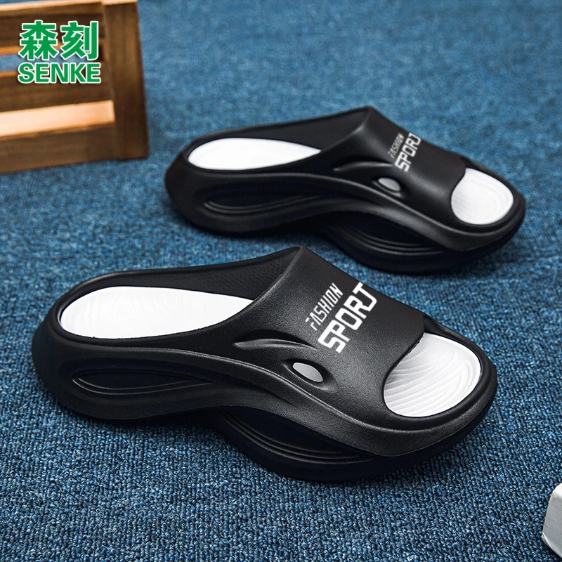 森刻拖鞋男夏季防滑厚底踩屎感凉鞋青少年户外休闲运动海边沙滩鞋