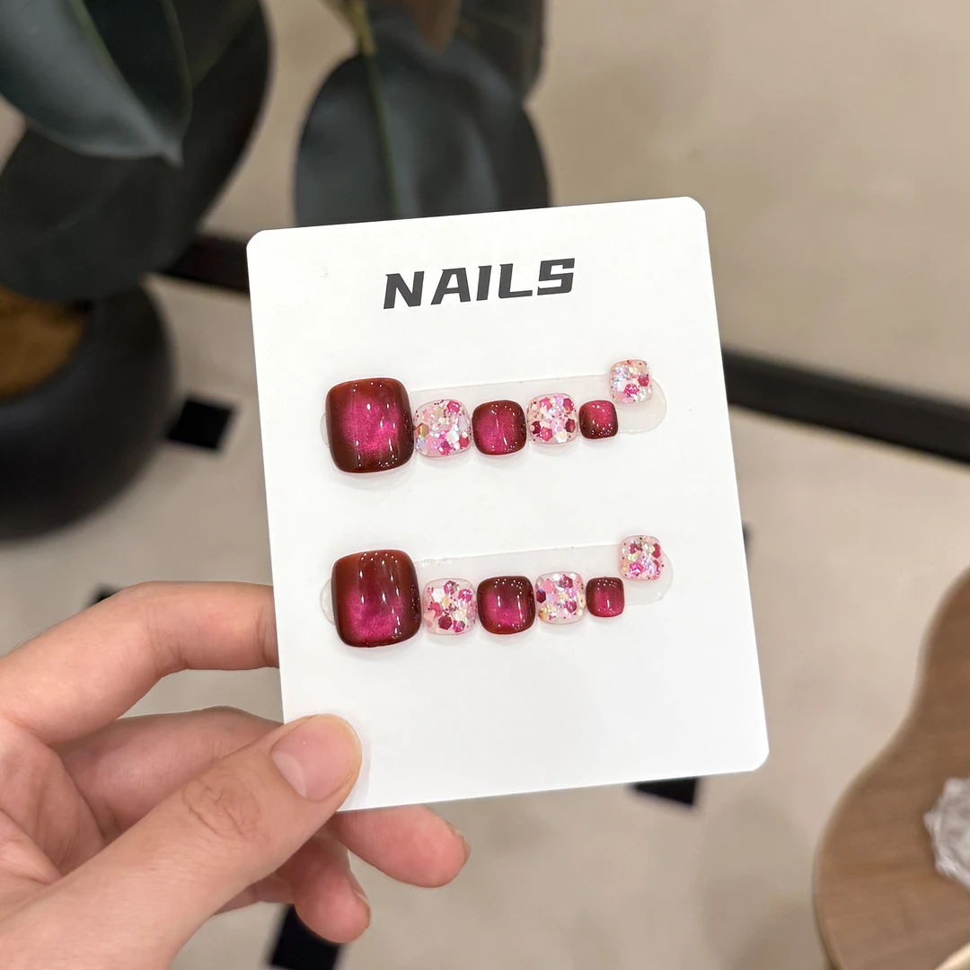 暮色火龙果（脚甲12片装）-茉莉Molly轻奢手工穿戴甲