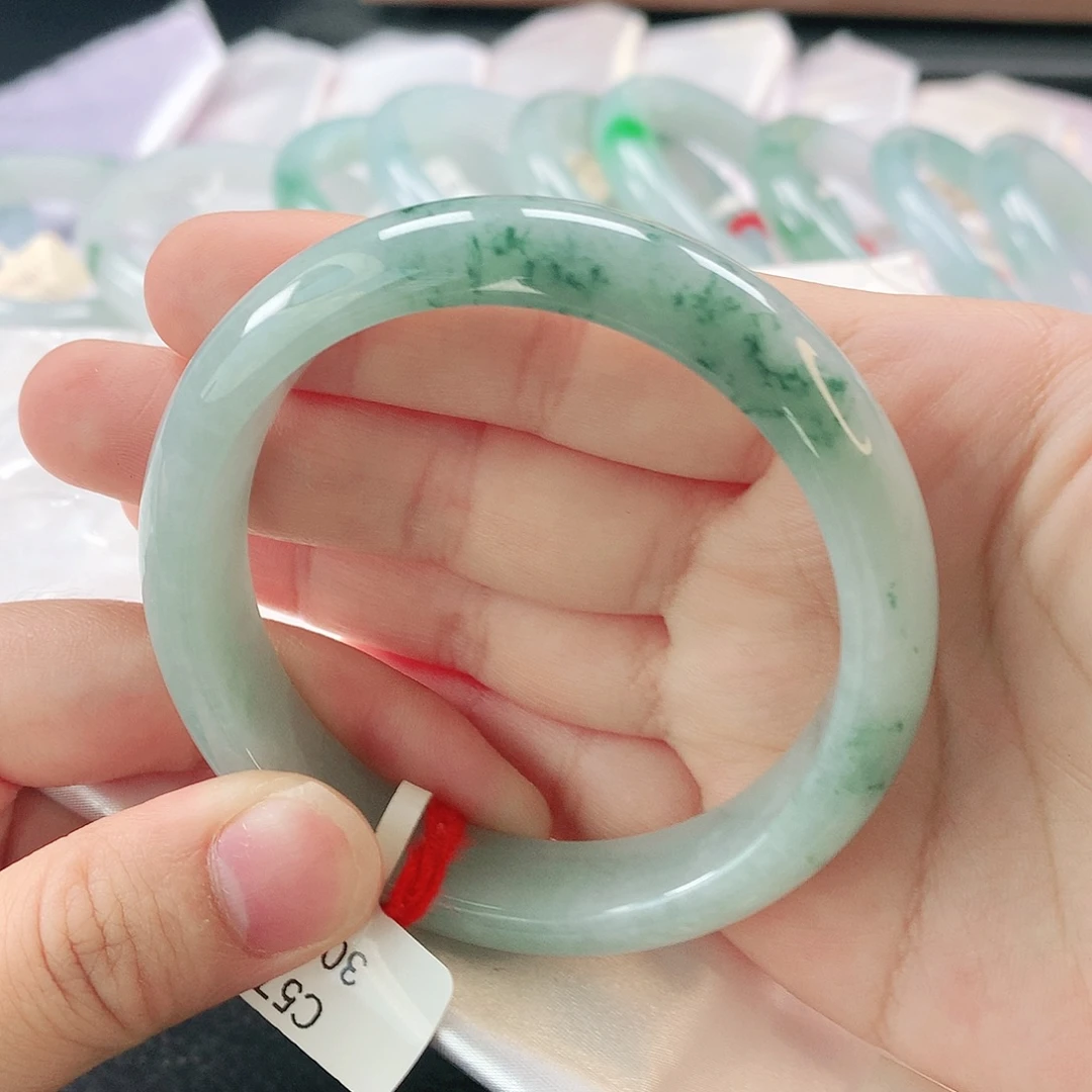 *****翡翠未镶嵌手镯缅甸A货翡翠手镯
