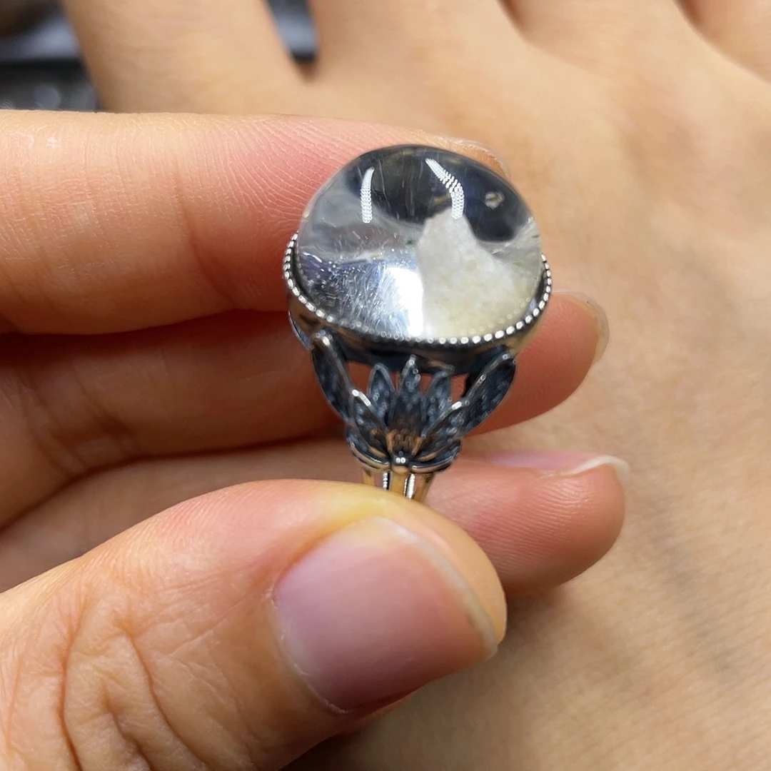 【闪购商品】水晶珠宝半成品银S925镶嵌戒指