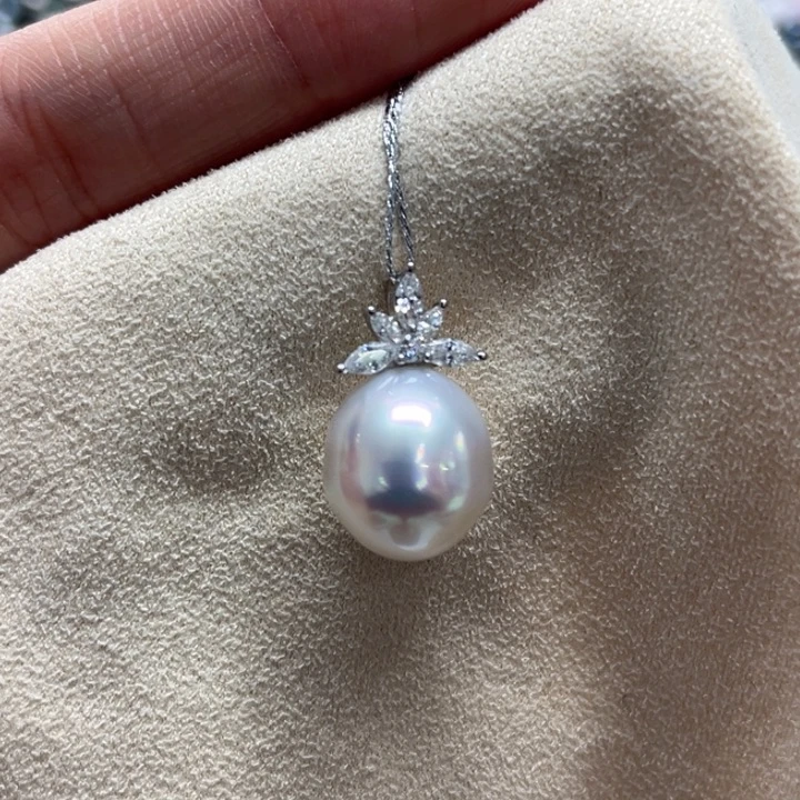 吊坠(不含链)银S925镶嵌海水珍珠11-12m 31号
