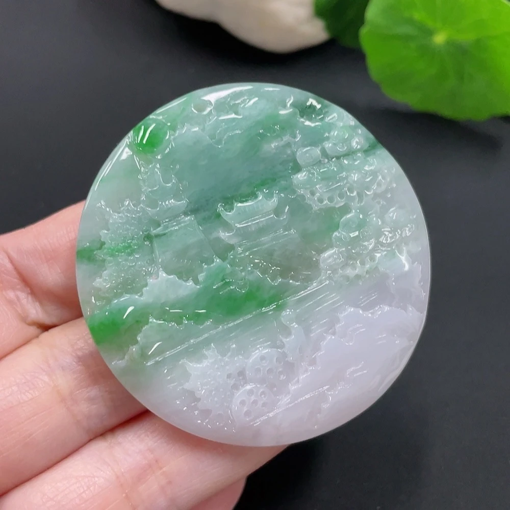 S35-天然A货翡翠-山水牌