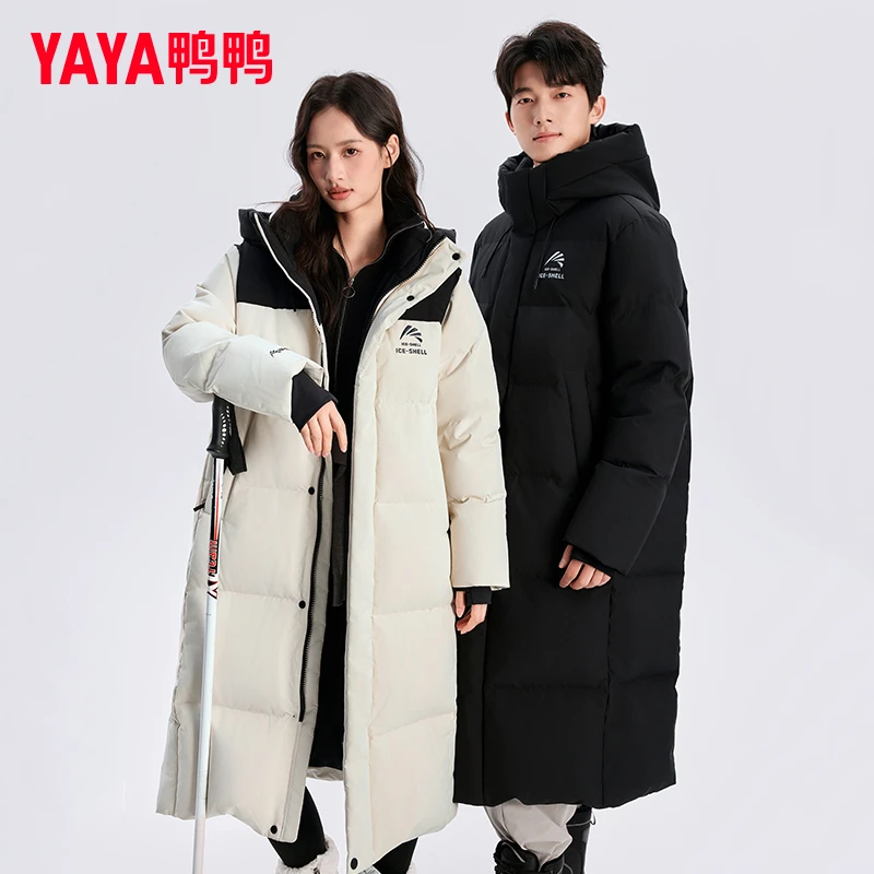 【冰壳系列】鸭鸭长款情侣羽绒服2025年新款冬季加厚防风保暖外套