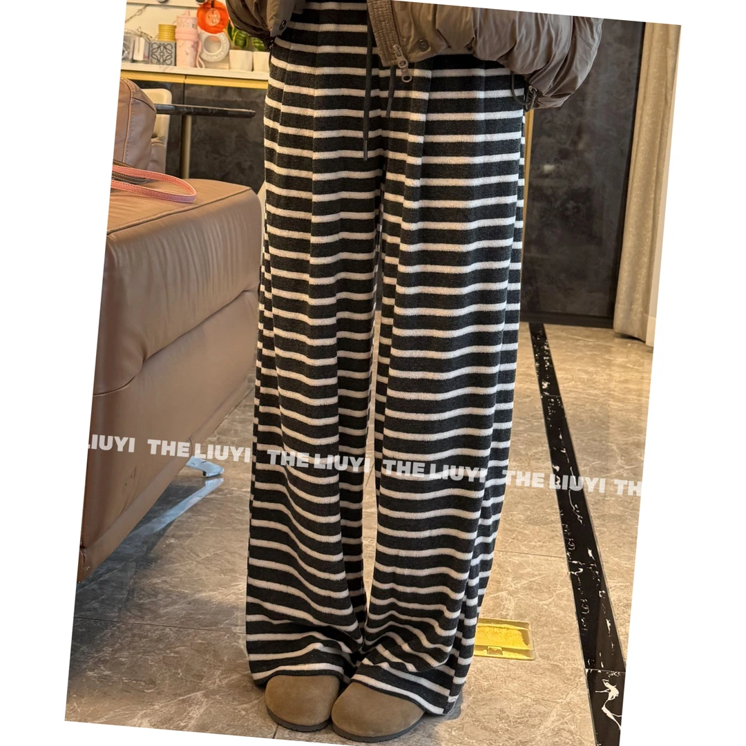 【LIUYI】高腰显瘦直筒条纹休闲裤5906A1