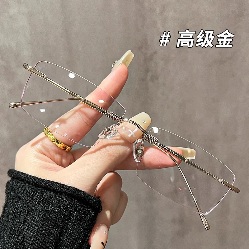【FY17】超轻纯钛无框近视镜可配度数纯欲小方框眼镜架送女友送男友