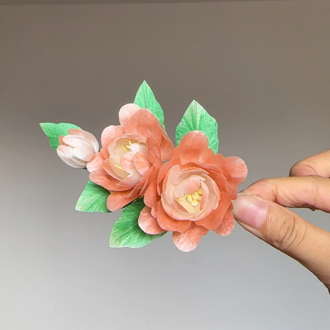 非遗绒花发簪  清墨