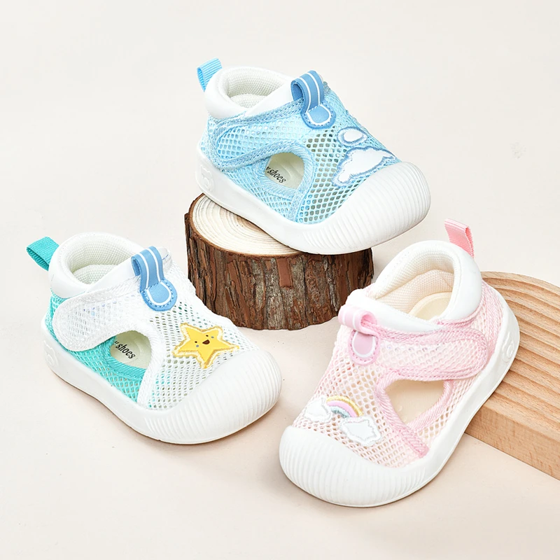 宝宝凉鞋薄款夏季儿童卡通防滑耐磨防踢婴儿 防撞网鞋0-3岁男女款