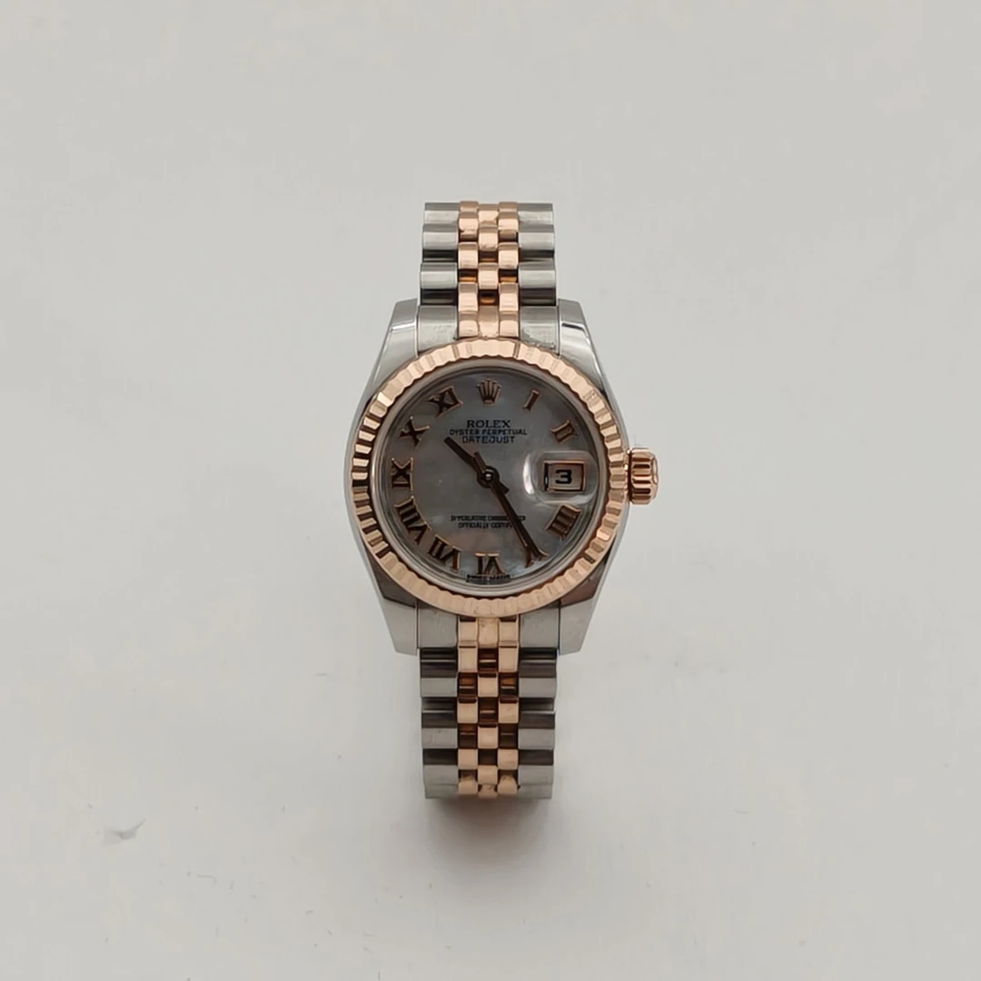 99新 Rolex/劳力士 【黑黑】劳力士女装日志型系列白色贝母盘腕表