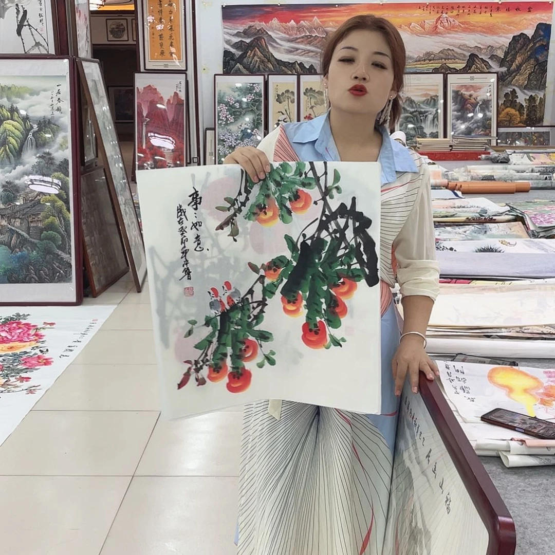 国画纯手绘山水花鸟