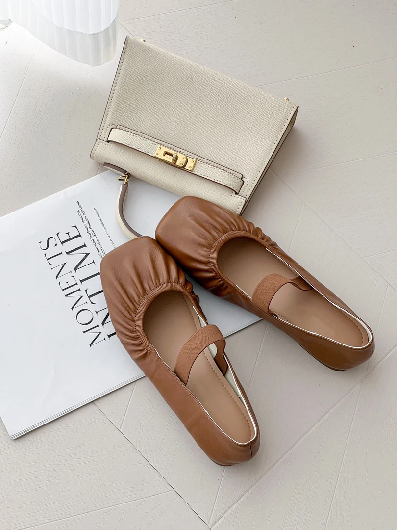 【铼】薄款玛丽珍鞋浅口休闲豆豆鞋单鞋圆头复古9601