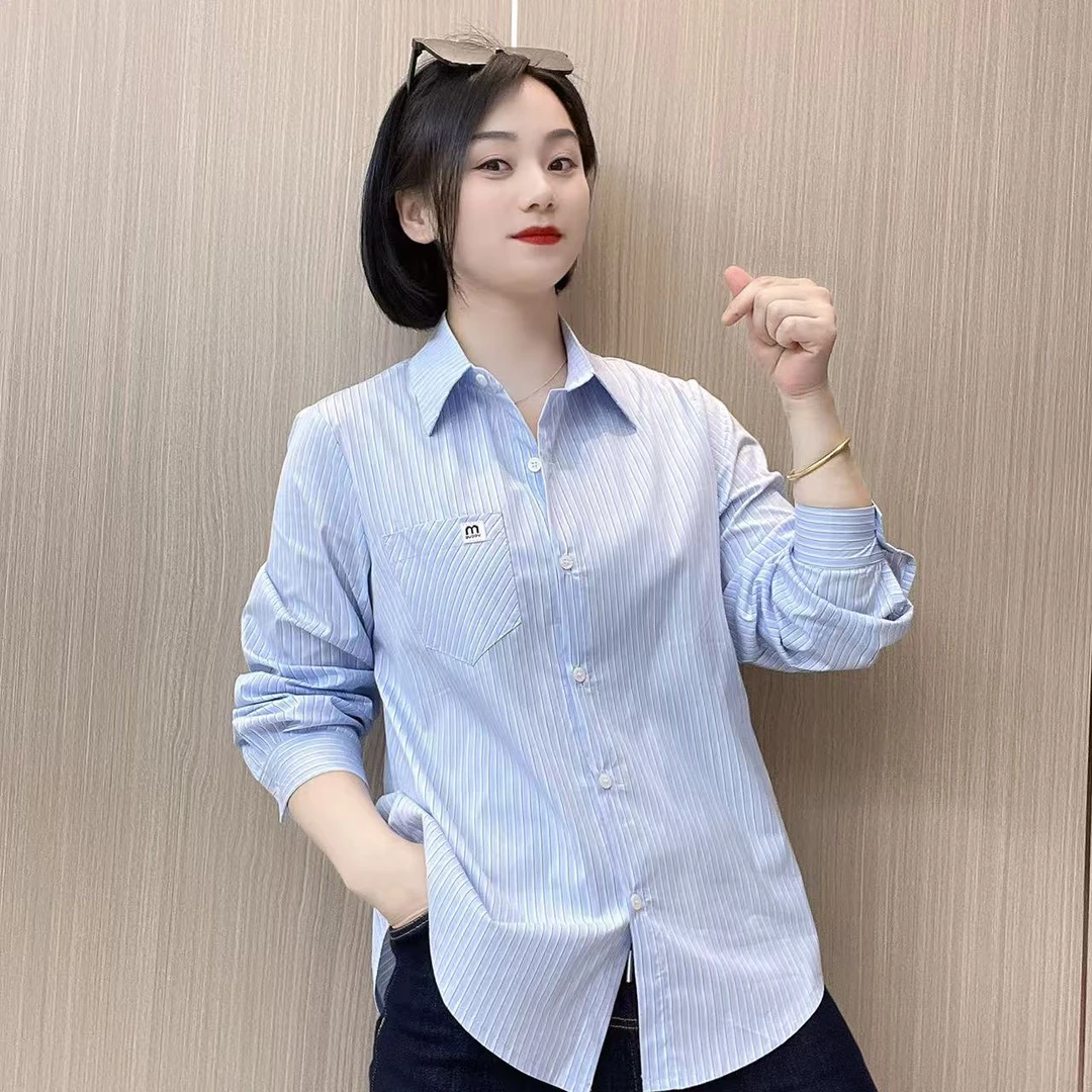 2025新款百搭条纹衬衫