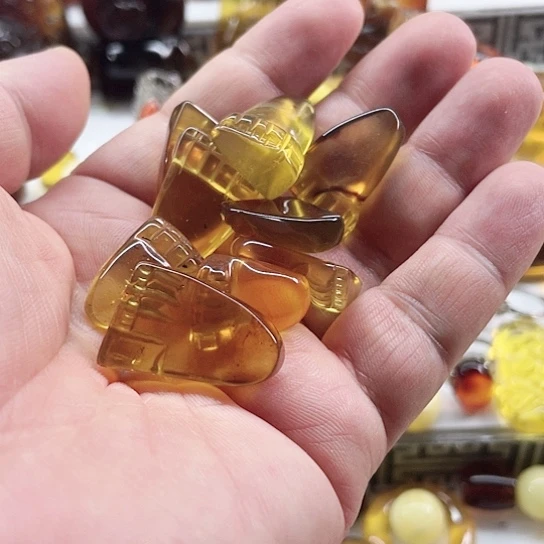 朱***果未镶嵌琥珀珠宝奇石脚丫子
