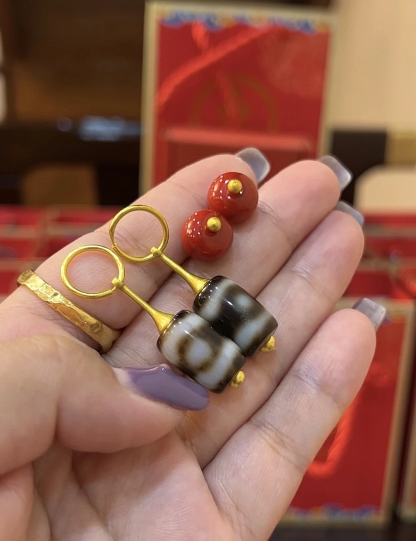 铜合金亚克力项链 (松赞饰品店新号）限量款手工耳坠！