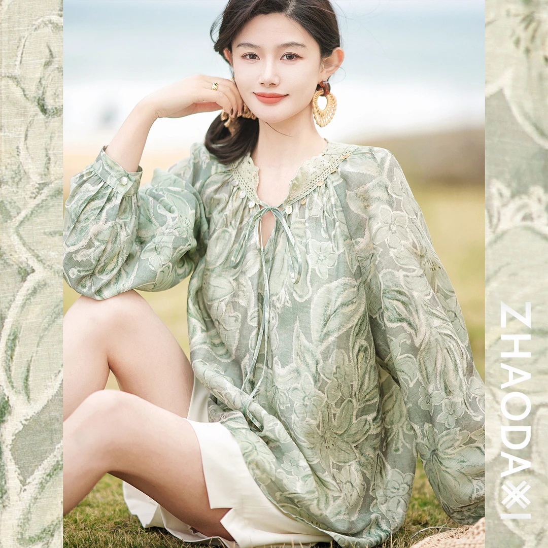 【赵大喜】现货！春意浓上衣 | 奢享天.丝/亜麻/100莱赛尔里小衫