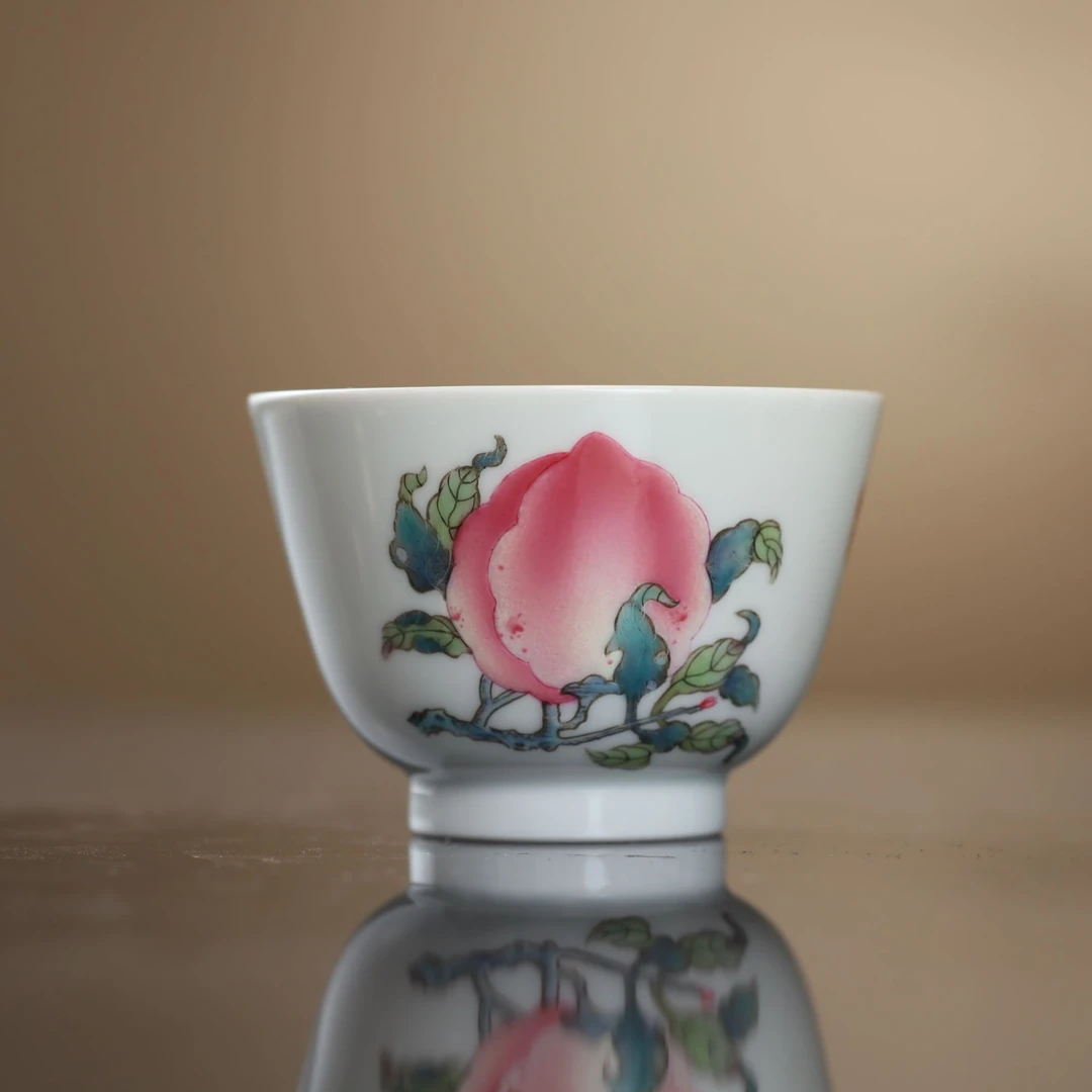 【珽珽溯源】溢珍堂 寿桃直口杯 瓷器茶周边