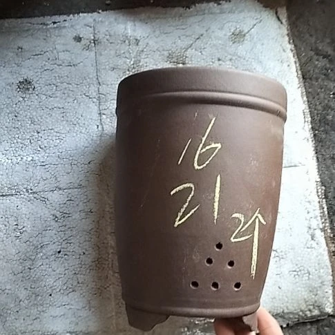 三线两个花盆紫砂