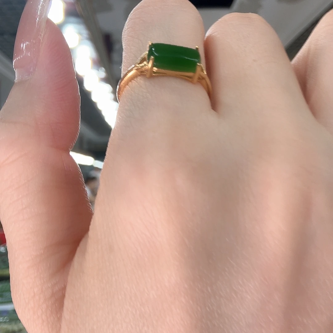 和田玉戒指银S925镶嵌