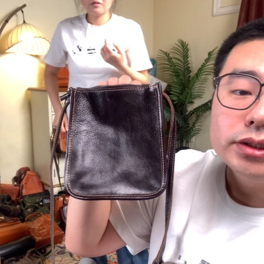 进口头层牛皮女包