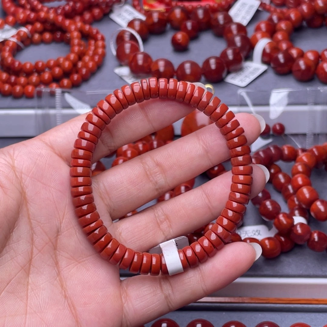 未镶嵌配珠南红玛瑙8.1mm瓦西锦红满色满肉隔片