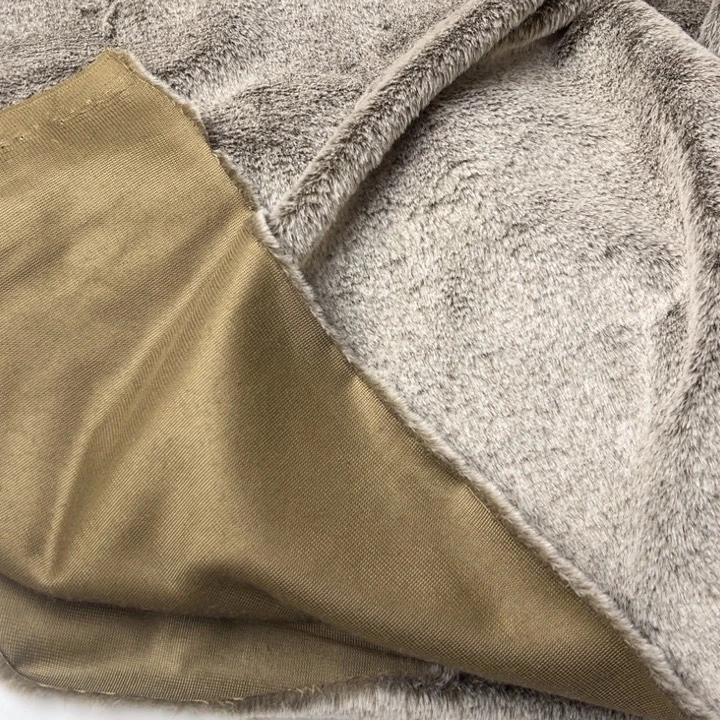 混纺灰咖色兔绒1米