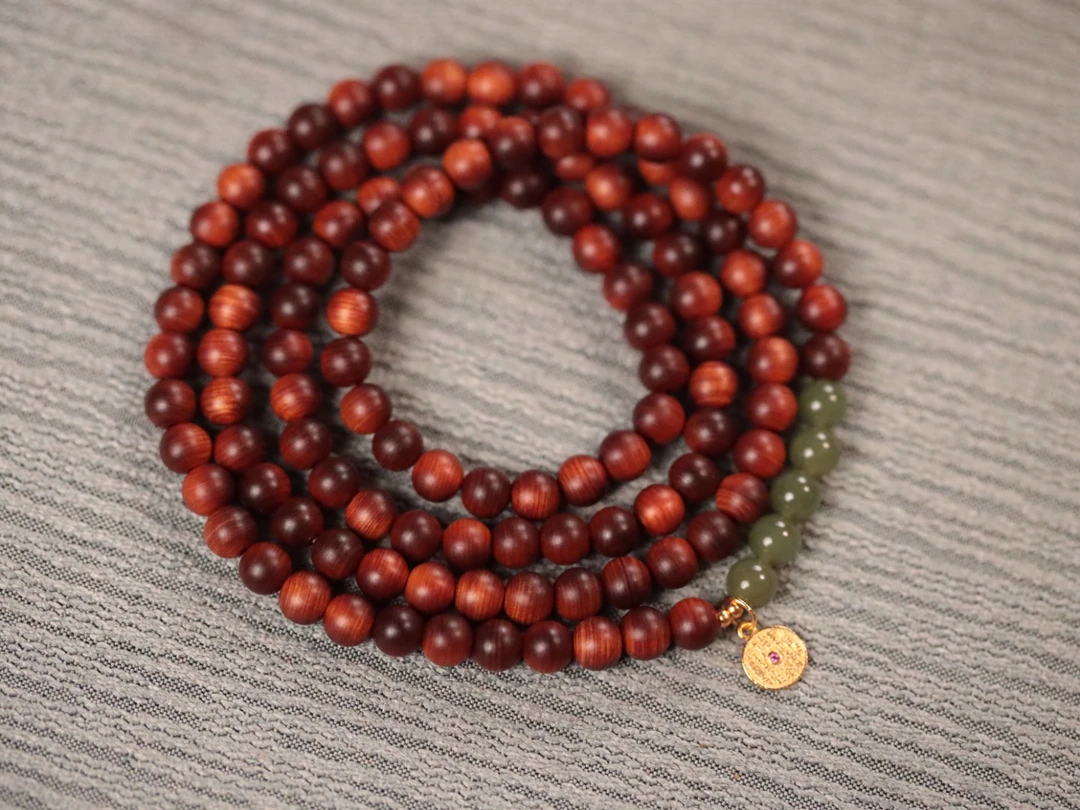 柏木0.6x108颗黑油料【山鬼花钱】多圈木带宝手串