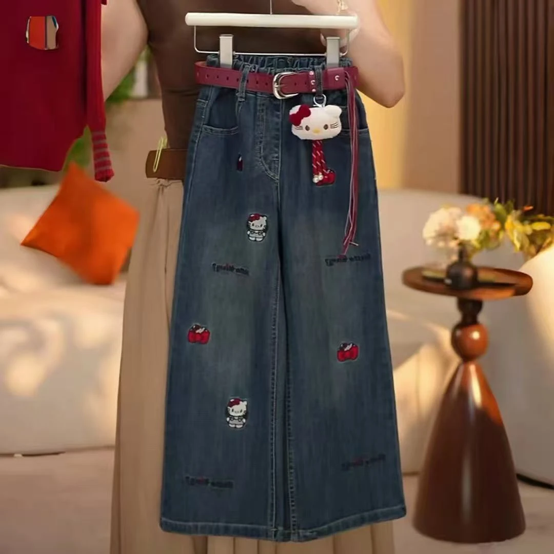 女童女仔库春秋2025新款洋气女孩儿童秋装女大童休闲直筒阔腿裤子