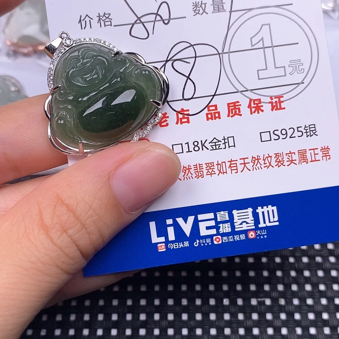 米***儿翡翠银S925镶嵌颈饰