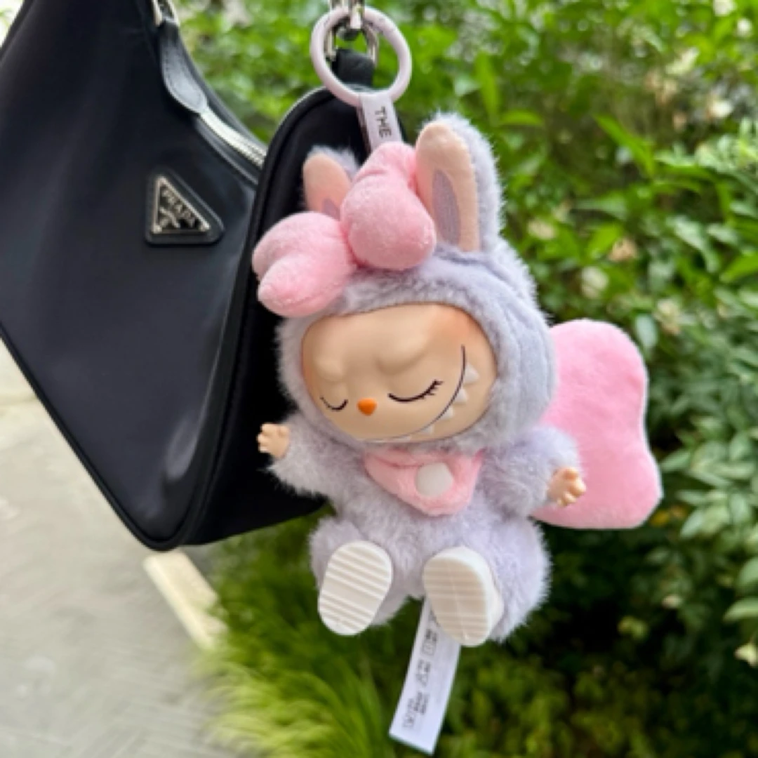 labubu拉布布娃衣蝴蝶结幸运新款玩偶三代