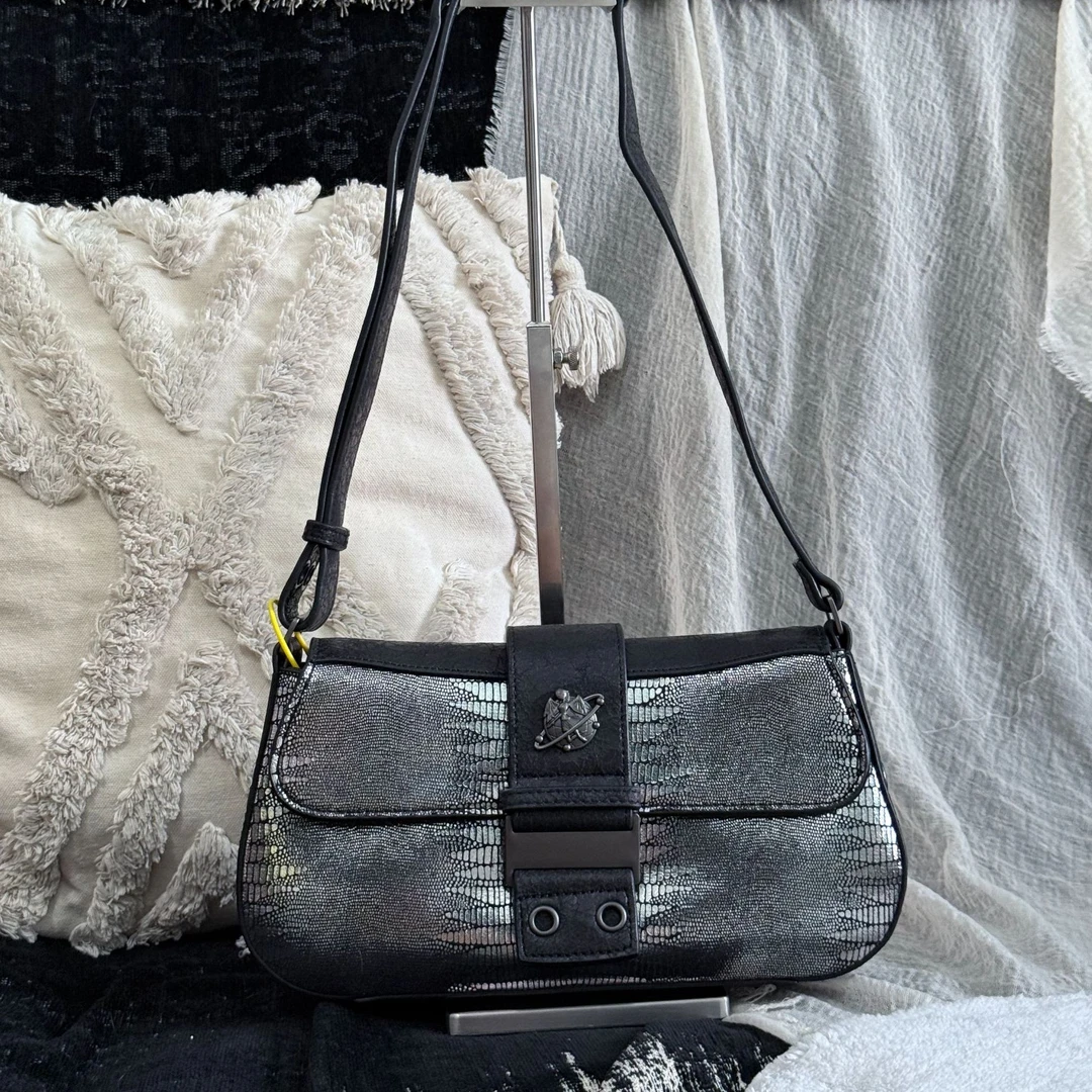 Vintage 【福利 】 银色亮片卡扣小方包（手提/单肩/斜挎）