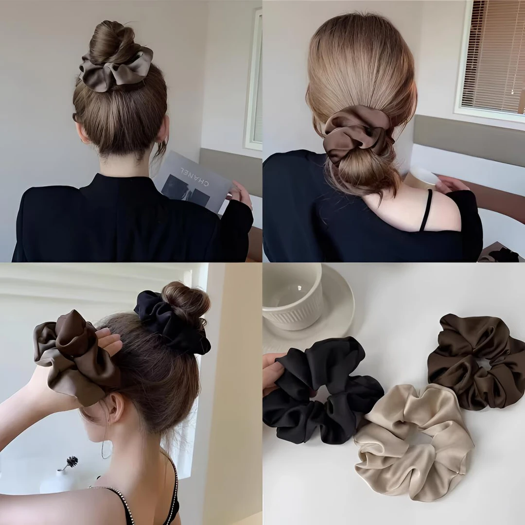 韩版缎面2024秋冬款大肠发圈女发绳高级感气质扎头发皮筋发饰头绳