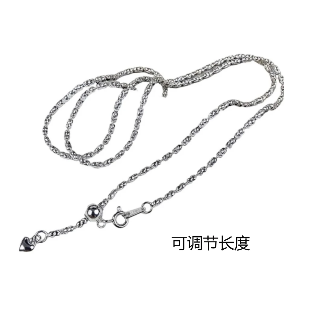 链子925银 意大利进口工艺波光链抽拉调节链时尚经典百搭项链简约