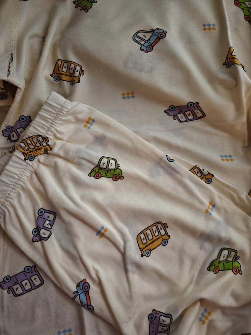 2025年新款夏季凉感七分袖家居服透气男童女宝套装