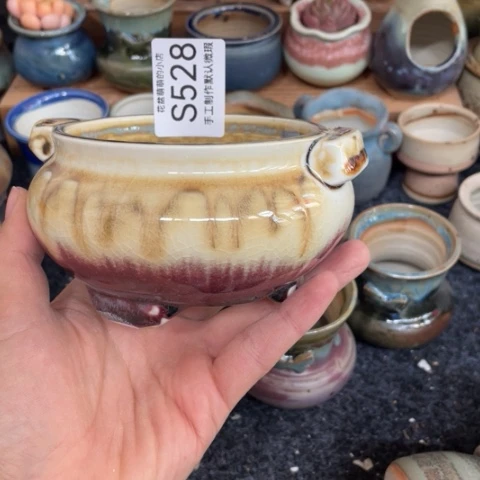 紫砂花盆微瑕528口径9厘米左右