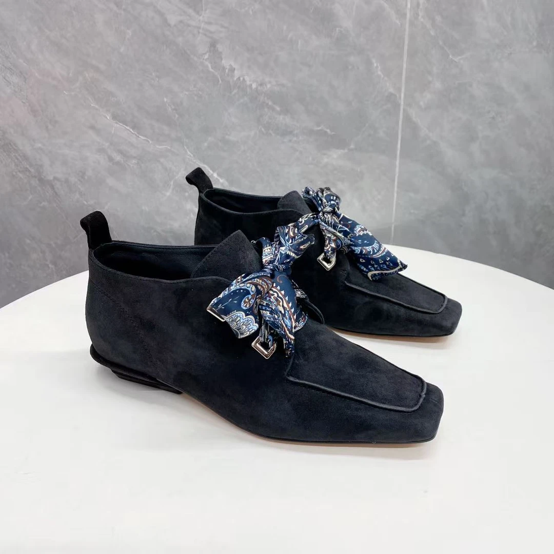 C9749 灰色  时尚秋冬系带裸靴2025新款女真皮时装短靴