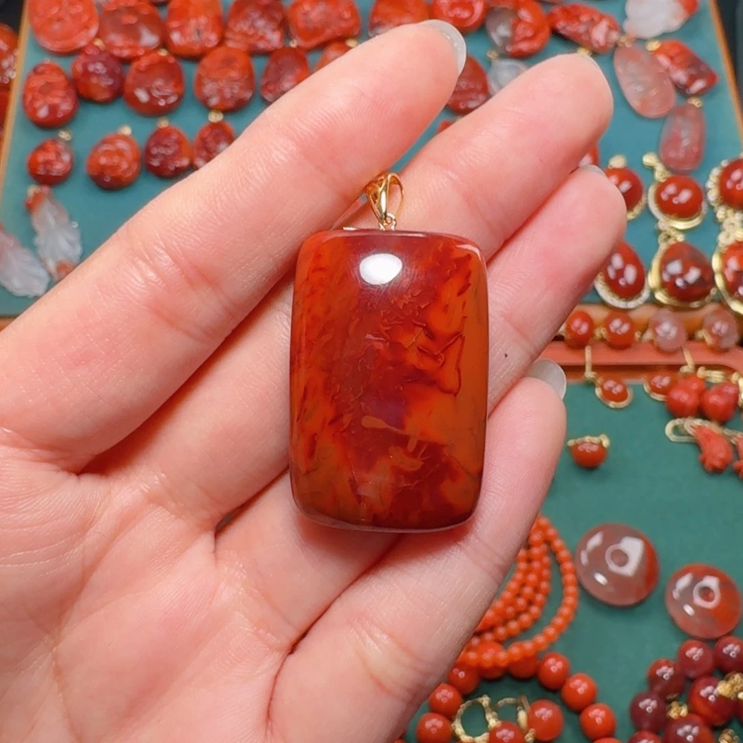 南红玛瑙南红 18K金镶嵌