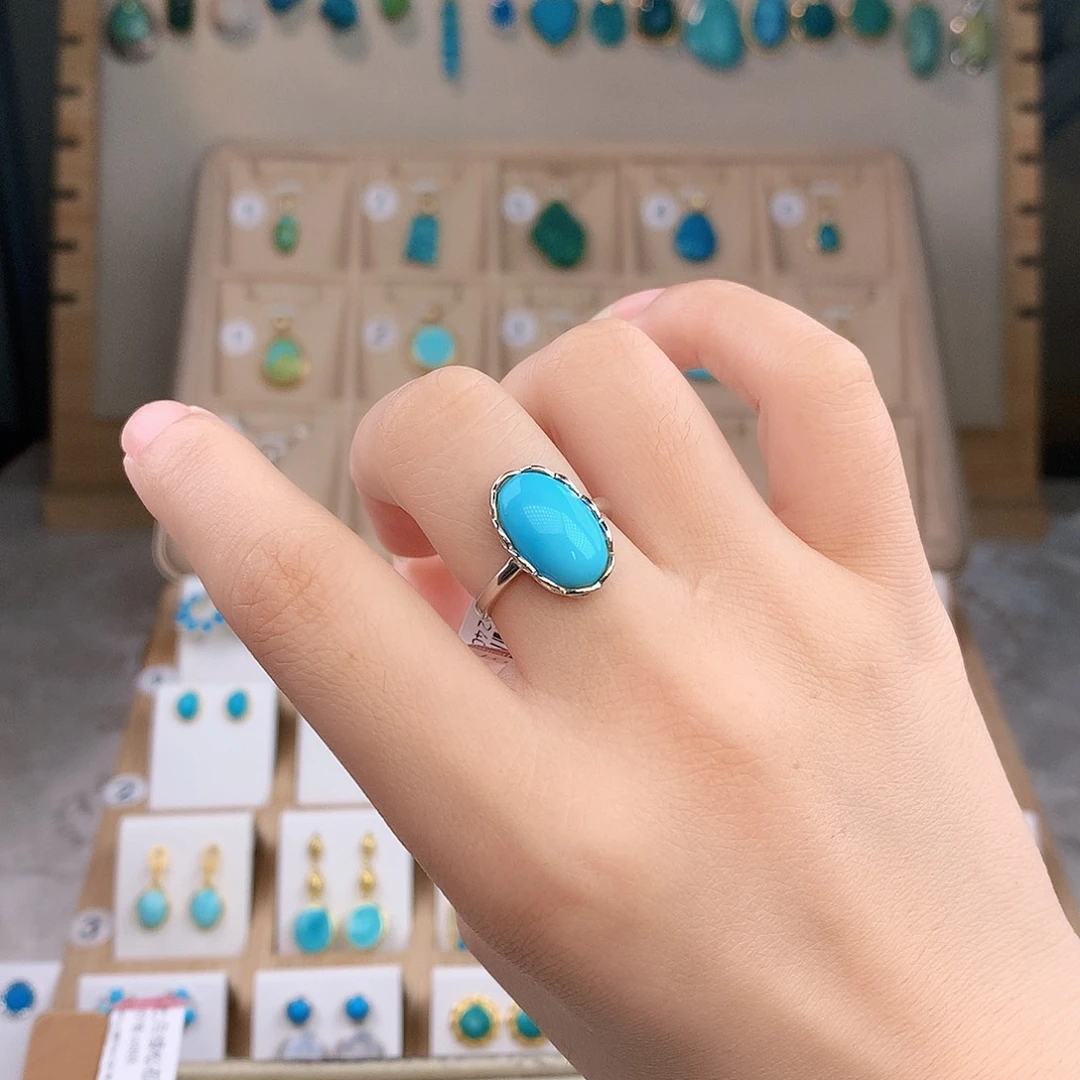 绿松石银S925镶嵌颈饰