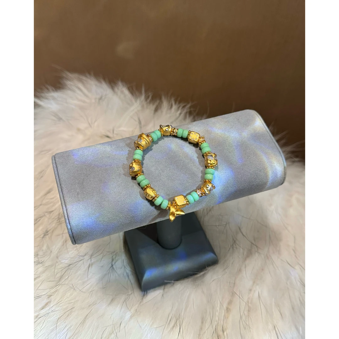 铜合金锆石手链 P1056 复古国风精美鱼尾手链