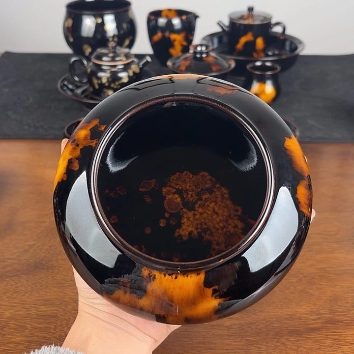 瓷玳瑁釉明炉水洗