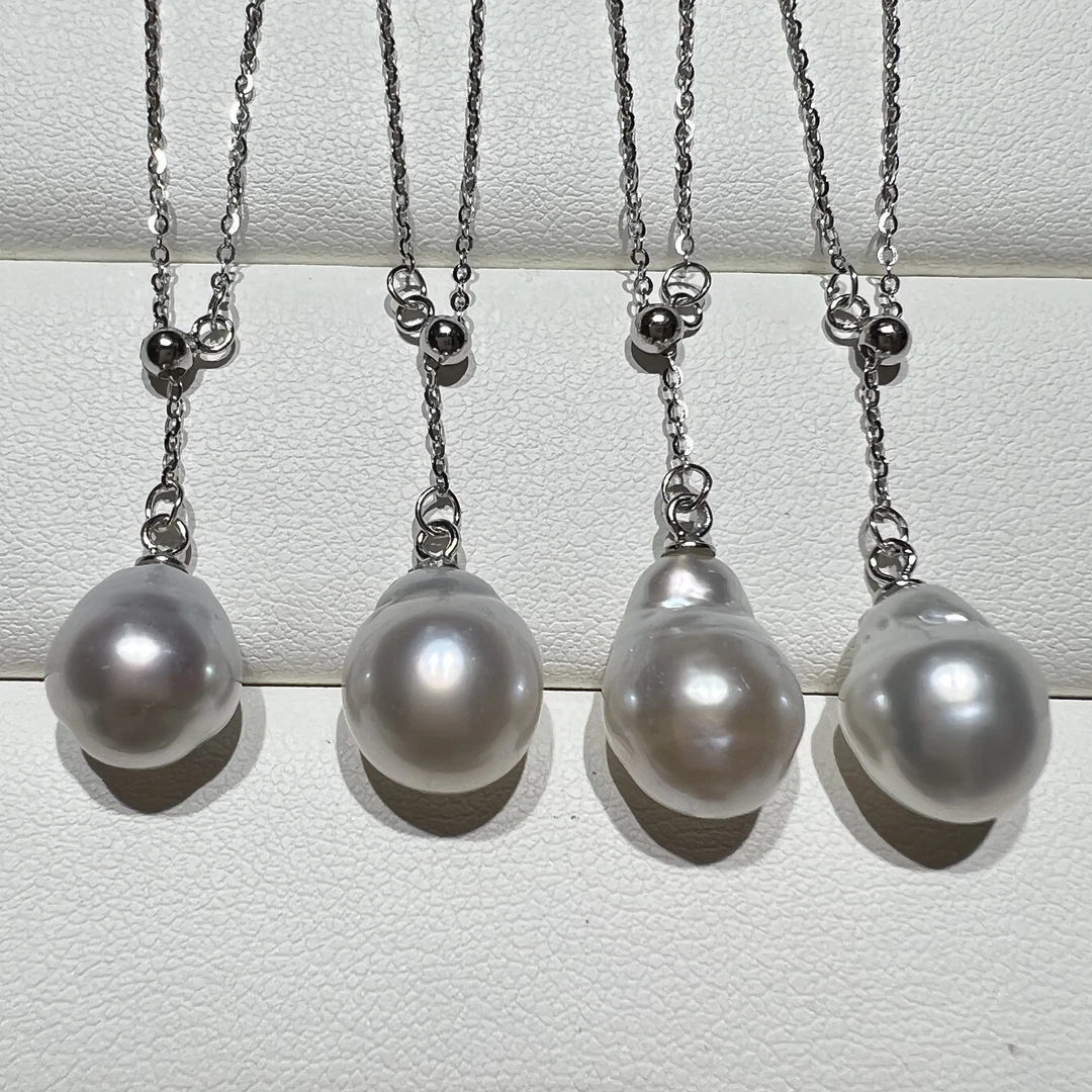 【周天珠宝】澳白巴洛克海水珍珠Y字s925银链时尚百搭多样性发一件