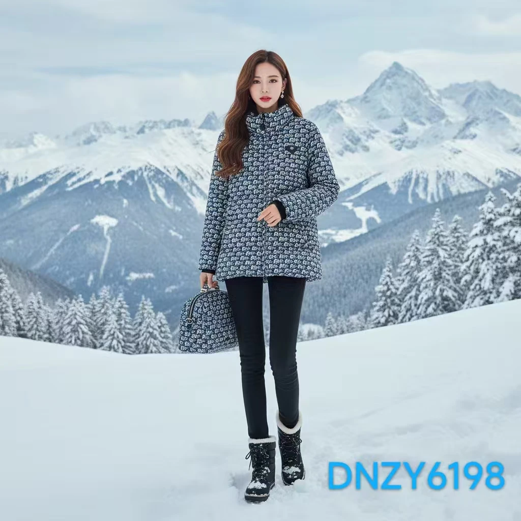 【阳阳专属】2025年新品牛仔蓝刺绣提花鹅绒服DNZY6198